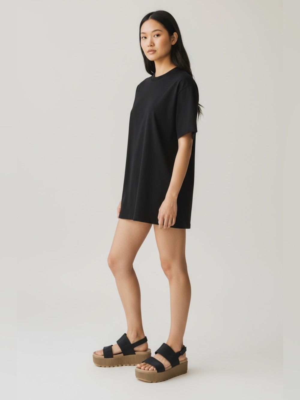 Reef Water Vista Higher Platfom Black and Tan Waterproof Sandals 7